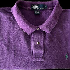 POLO Ralph Lauren Men's Purple Mesh/Piqué Knit Polo Shirt - Classic Fit XL